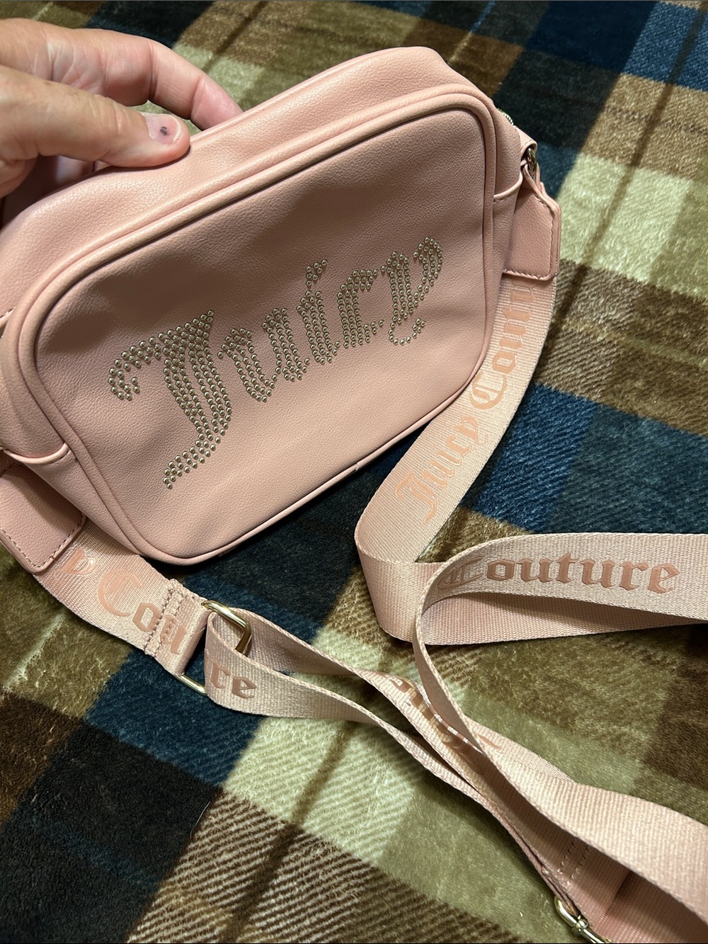 Juicy Couture Blush Pink Crossbody Bag with Logo Strap